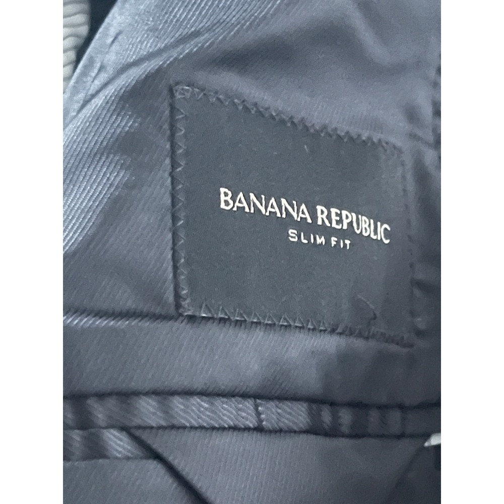 Banana Republic Slim Wool Blazer Mens 42R Gray Italian Fabric Mario Bellucci Lux - Picture 7 of 16